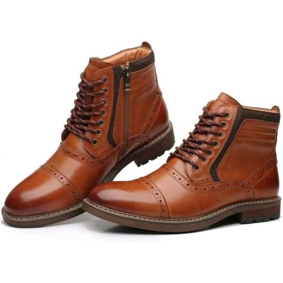 Mens Chelsea Boots, Stylish and Comfort Leather Chukka Ankle Boots with Zipper main image 4